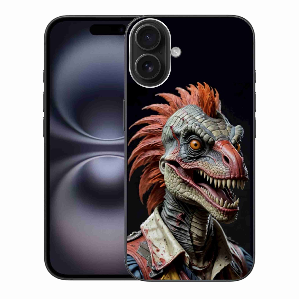 Gelový kryt mmCase na iPhone 16 Plus - punk dinosaurus