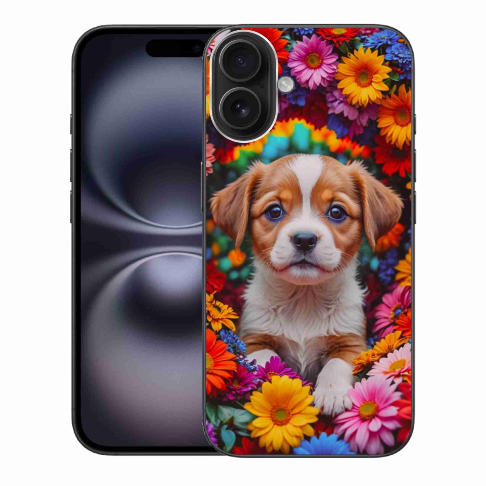 Gelový kryt mmCase na iPhone 16 Plus - roztomilé štěně