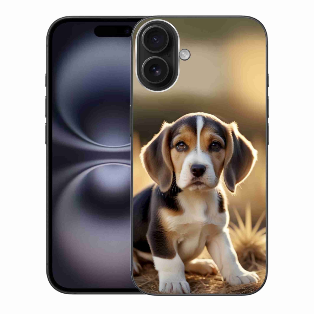 Gelový kryt mmCase na iPhone 16 Plus - roztomilý bígl