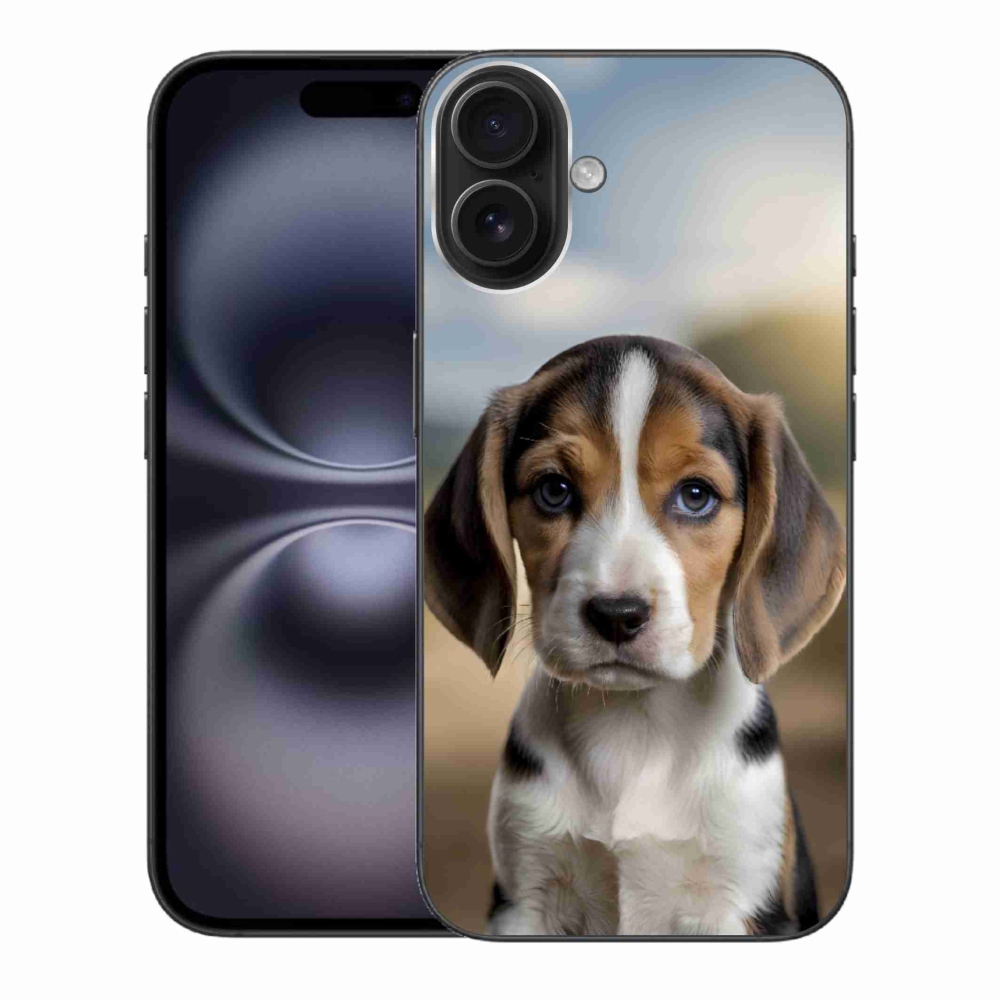 Gelový kryt mmCase na iPhone 16 Plus - roztomilý bígl