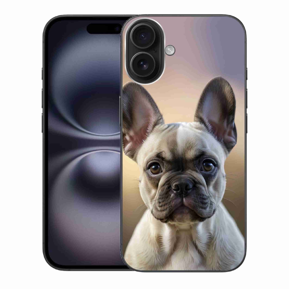 Gelový kryt mmCase na iPhone 16 Plus - roztomilý francouzský buldoček