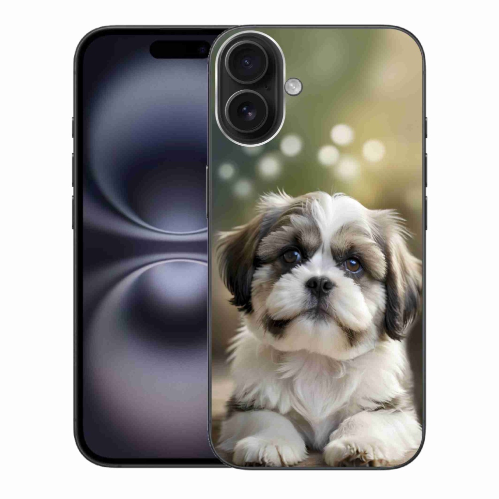 Gelový kryt mmCase na iPhone 16 Plus - roztomilý shih-tzu