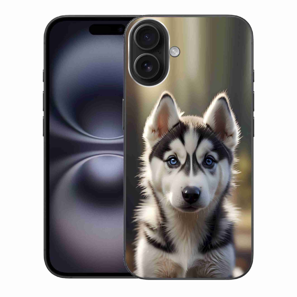 Gelový kryt mmCase na iPhone 16 Plus - roztomilý sibiřský husky