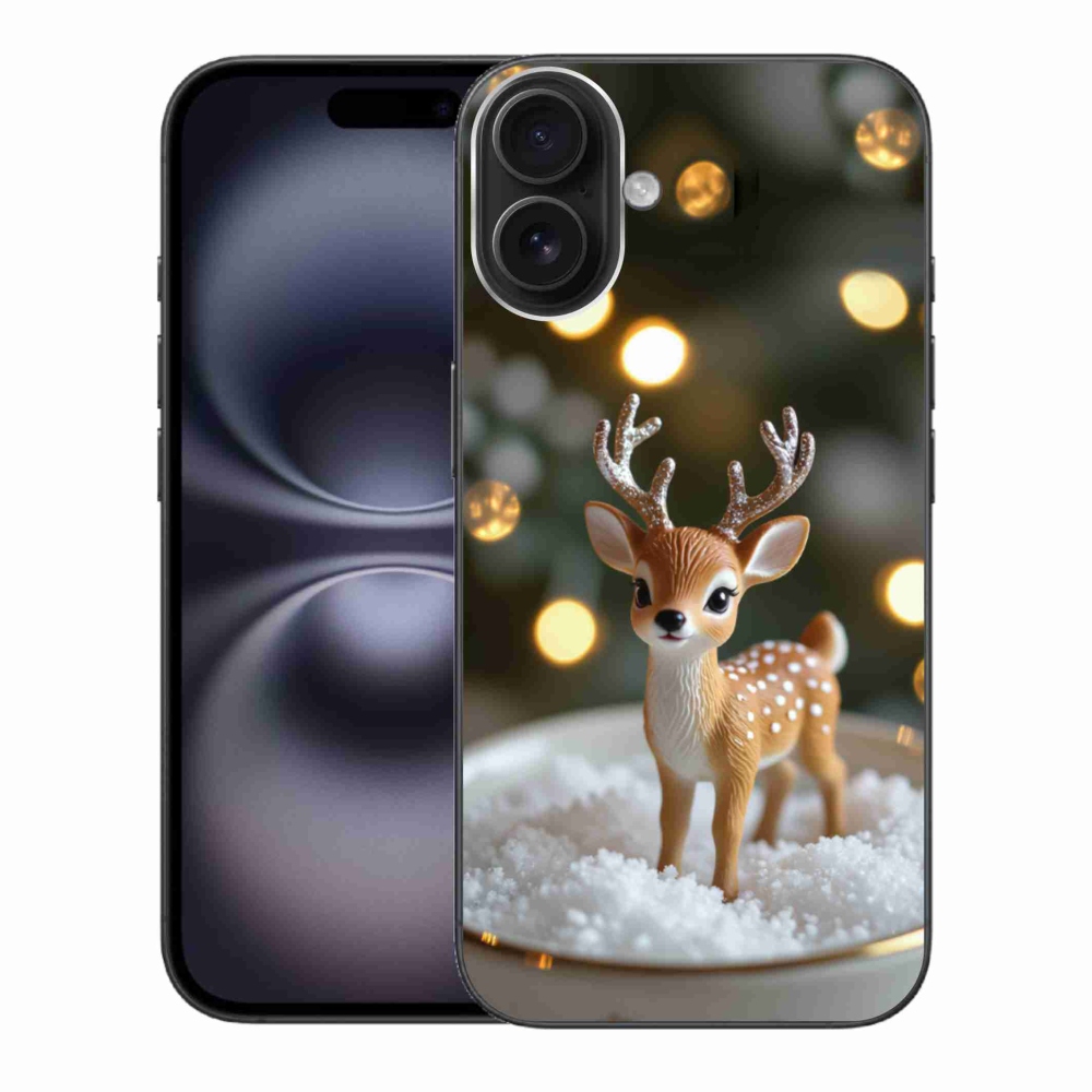 Gelový kryt mmCase na iPhone 16 Plus - roztomilý vánoční jelen