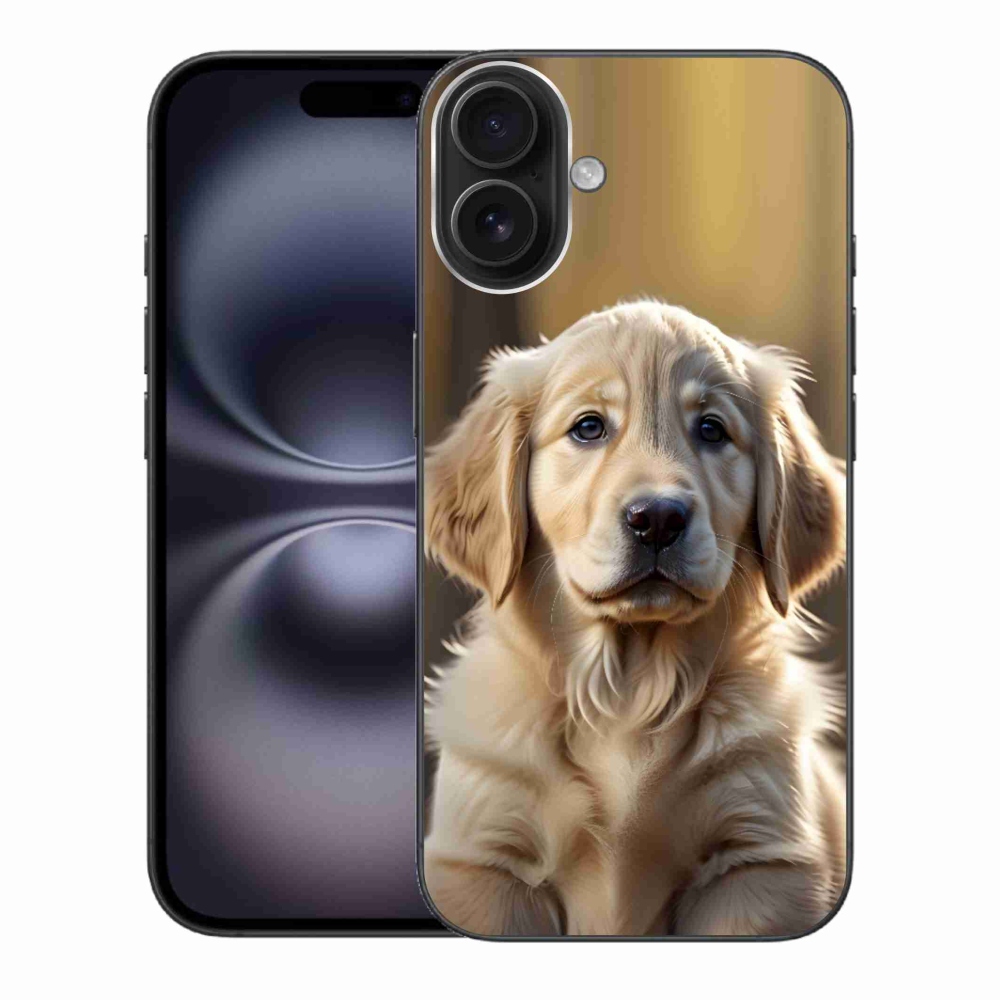 Gelový kryt mmCase na iPhone 16 Plus - roztomilý zlatý retrívr
