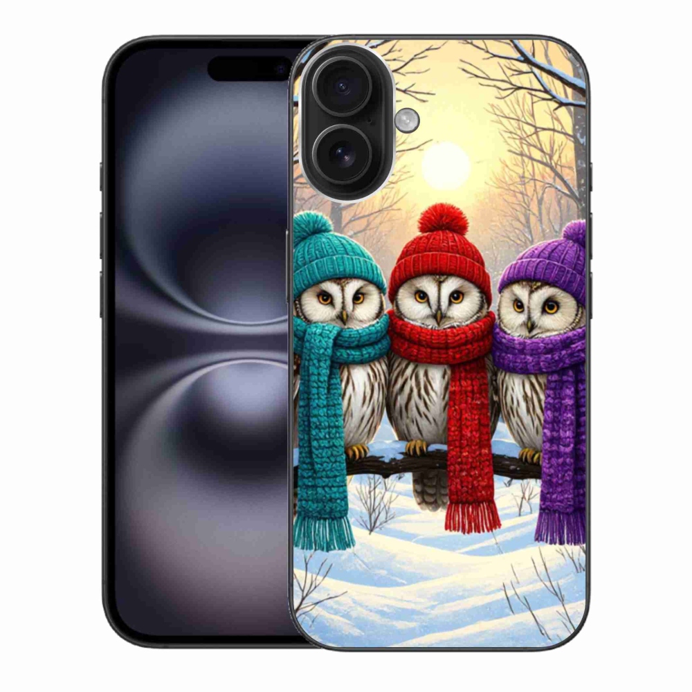 Gelový kryt mmCase na iPhone 16 Plus - soví přátelé