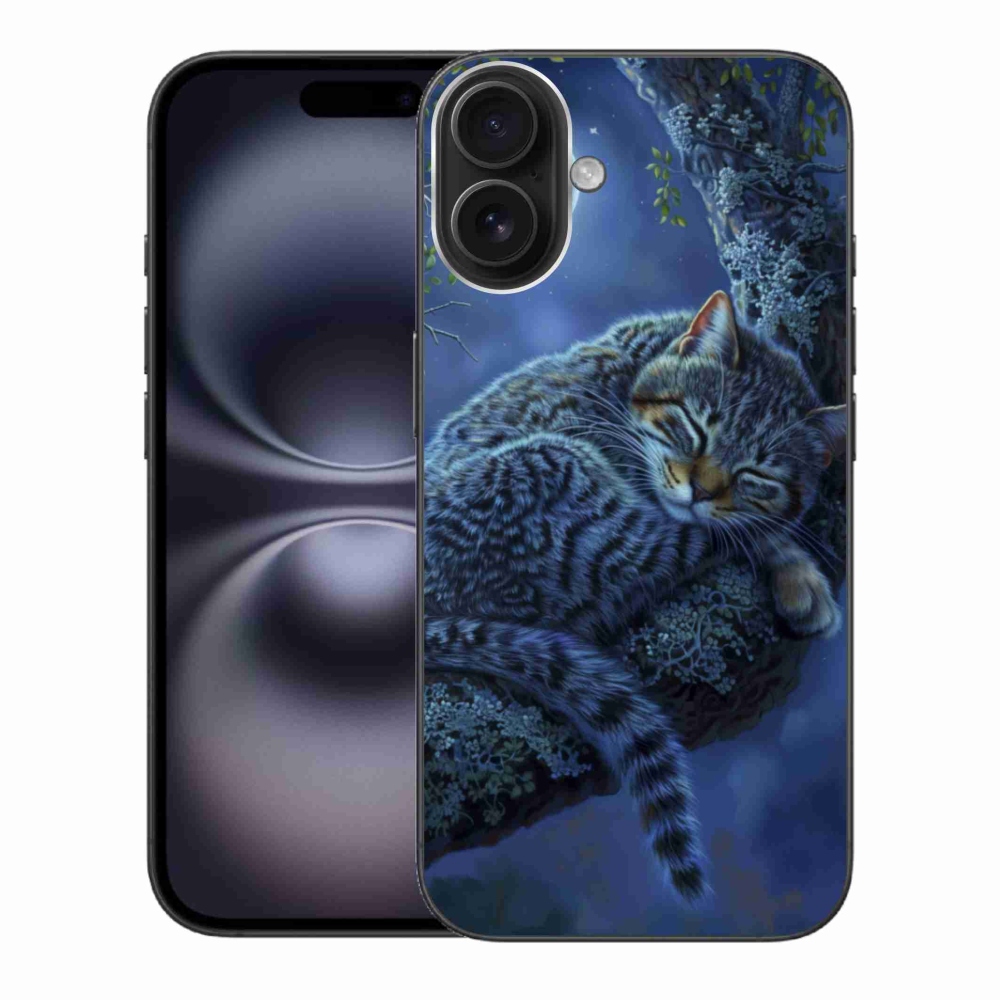 Gelový kryt mmCase na iPhone 16 Plus - spící kočka