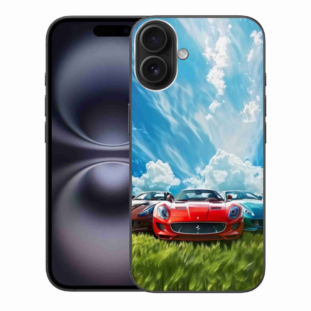 Gelový kryt mmCase na iPhone 16 Plus - sportovní vozy