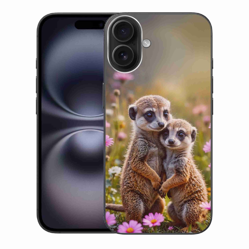 Gelový kryt mmCase na iPhone 16 Plus - surikatí duo