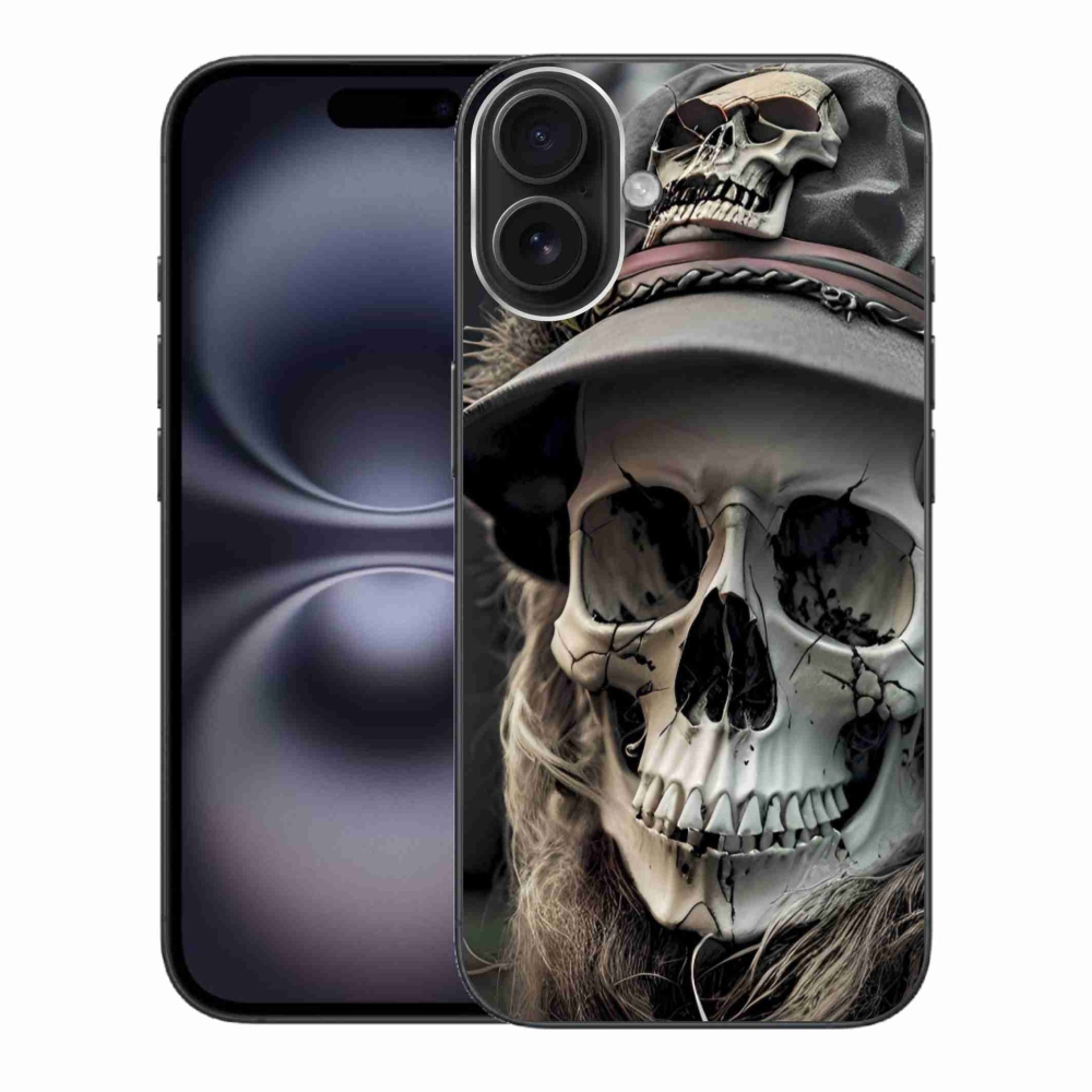 Gelový kryt mmCase na iPhone 16 Plus - temná lebka