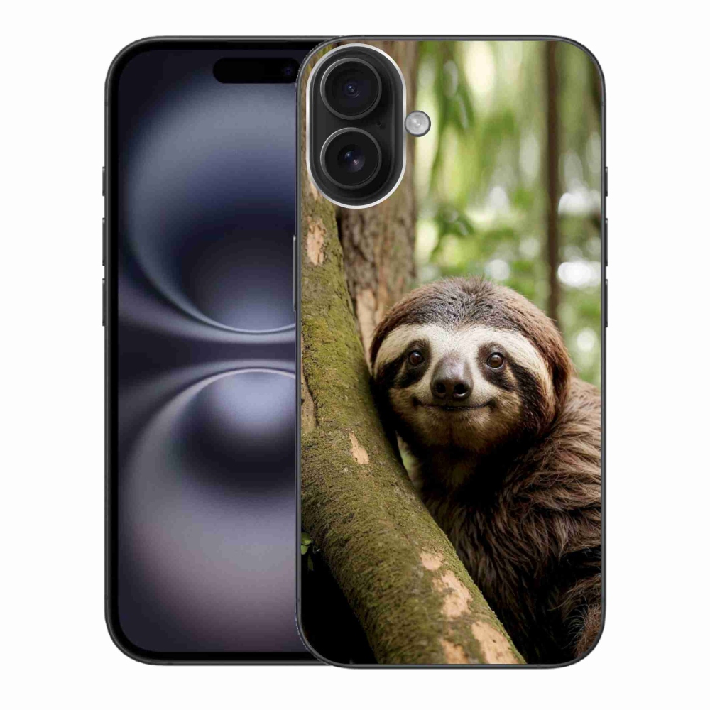 Gelový kryt mmCase na iPhone 16 Plus - usměvavý lenochod
