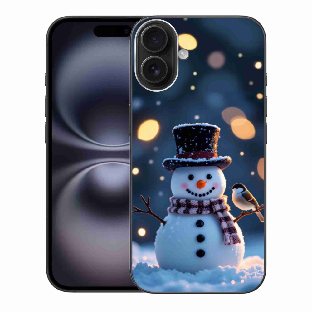 Gelový kryt mmCase na iPhone 16 Plus - vánoční sněhulák