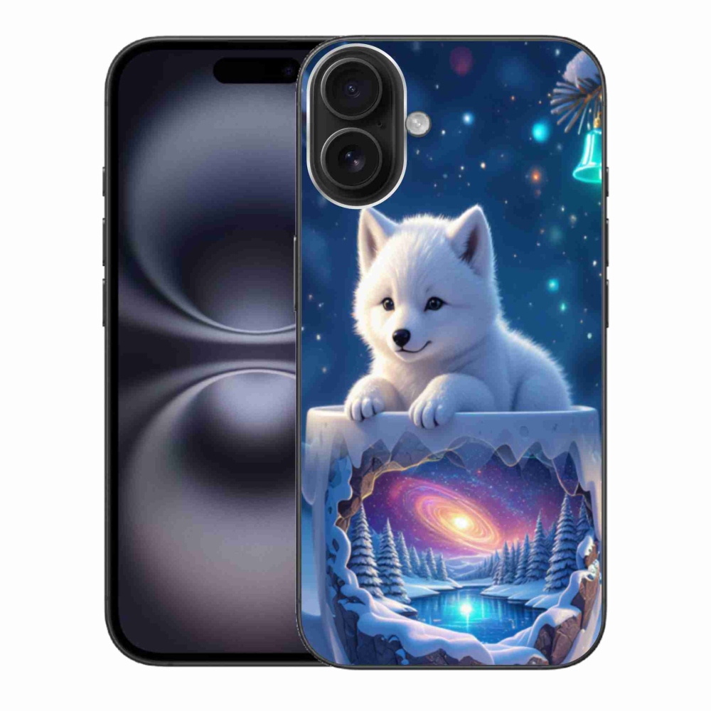 Gelový kryt mmCase na iPhone 16 Plus - vánoční štěně