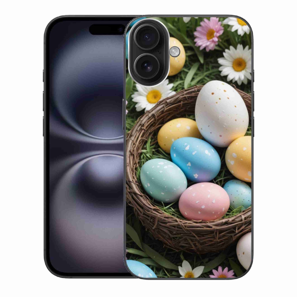 Gelový kryt mmCase na iPhone 16 Plus - velikonoční vajíčka 2
