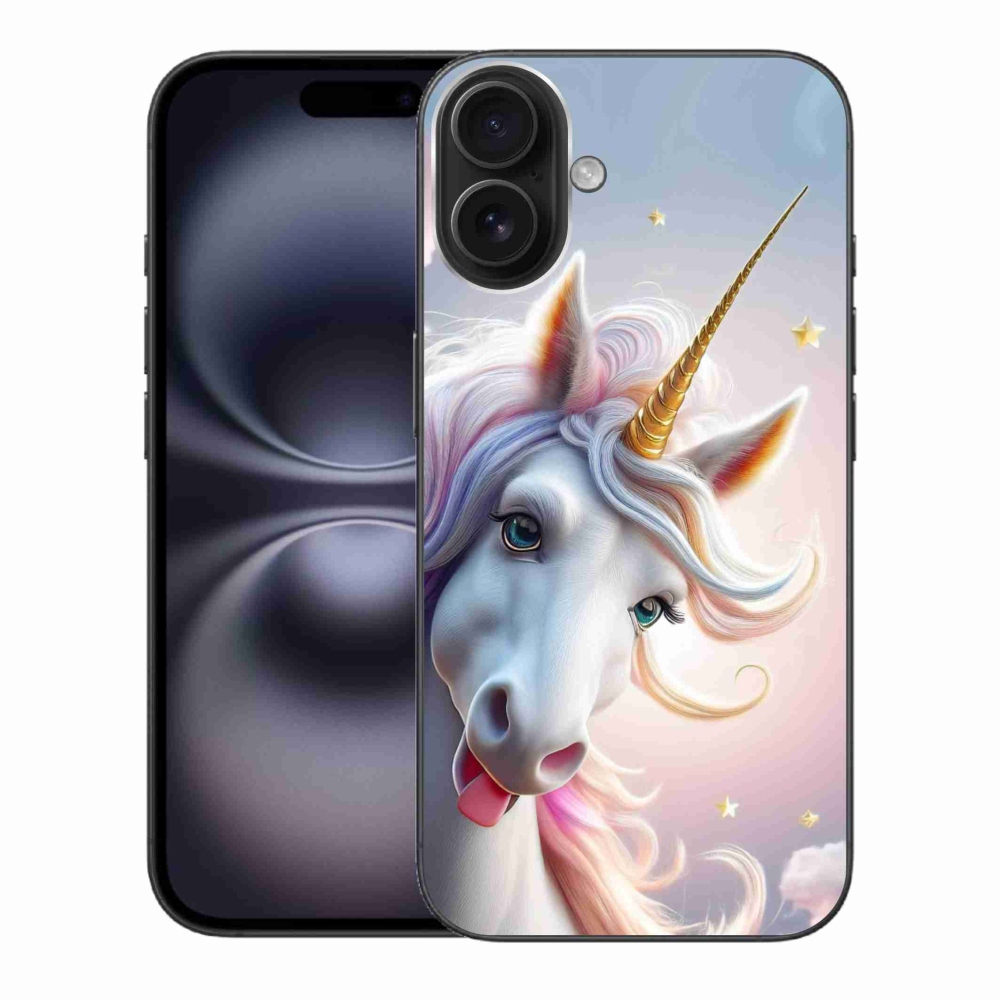Gelový kryt mmCase na iPhone 16 Plus - veselý jednorožec