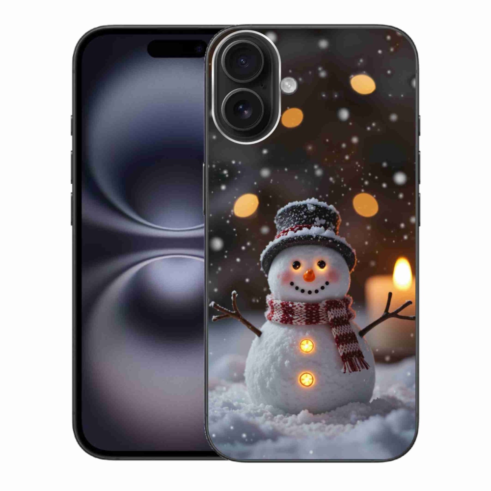 Gelový kryt mmCase na iPhone 16 Plus - veselý sněhulák