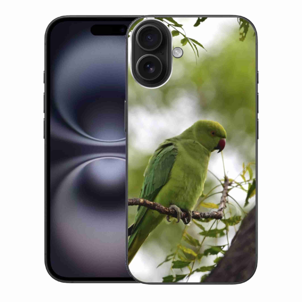 Gelový kryt mmCase na iPhone 16 Plus - zelený papoušek