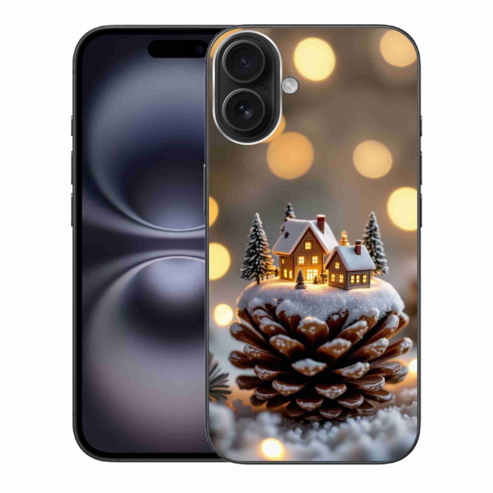 Gelový kryt mmCase na iPhone 16 Plus - zimní vesnička