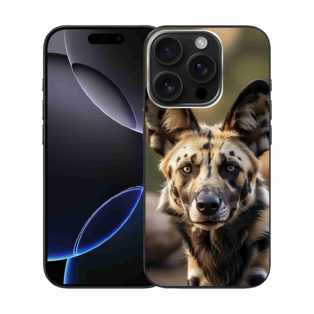 Gelový kryt mmCase na iPhone 16 Pro - africký divoký pes