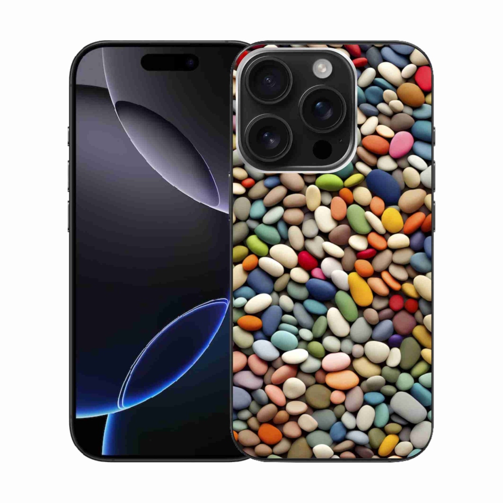 Gelový kryt mmCase na iPhone 16 Pro - barevné kamínky 2