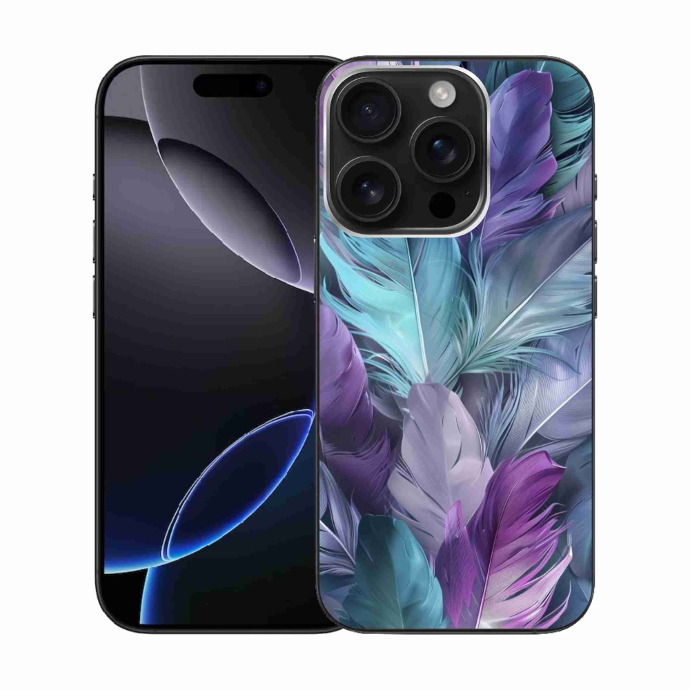 Gelový kryt mmCase na iPhone 16 Pro - barevné peří 2