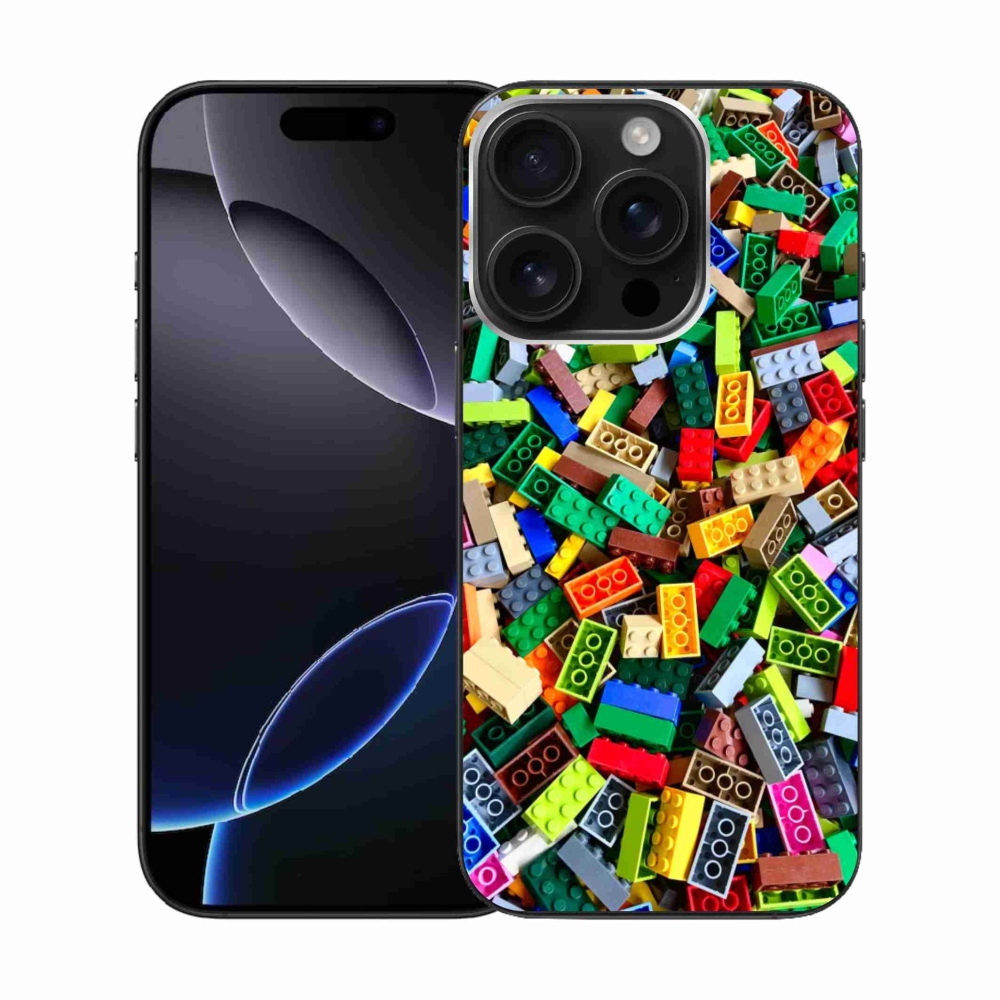 Gelový kryt mmCase na iPhone 16 Pro - barevné stavební kostky