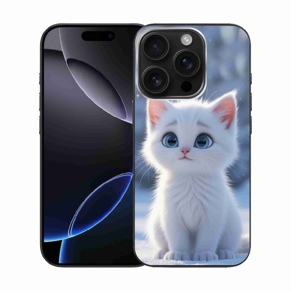 Gelový kryt mmCase na iPhone 16 Pro - bílé kotě 3