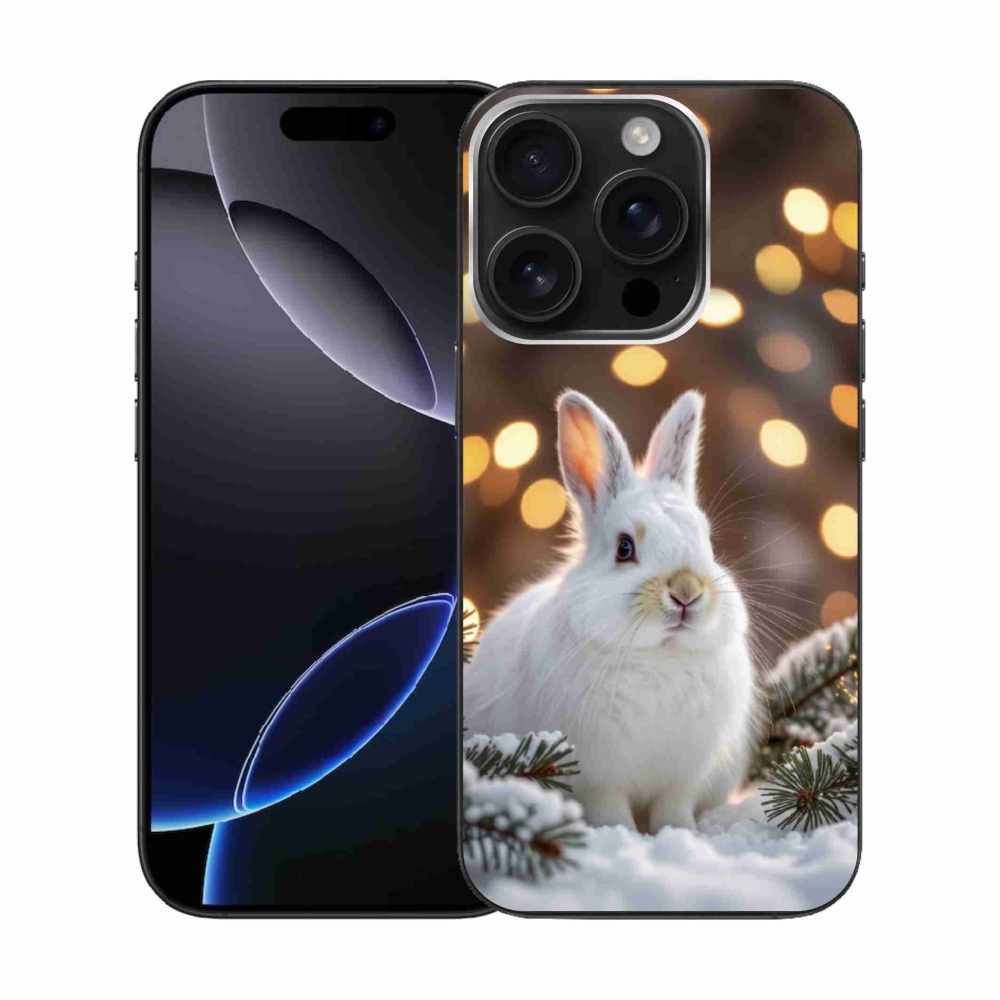 Gelový kryt mmCase na iPhone 16 Pro - bílý zajíc