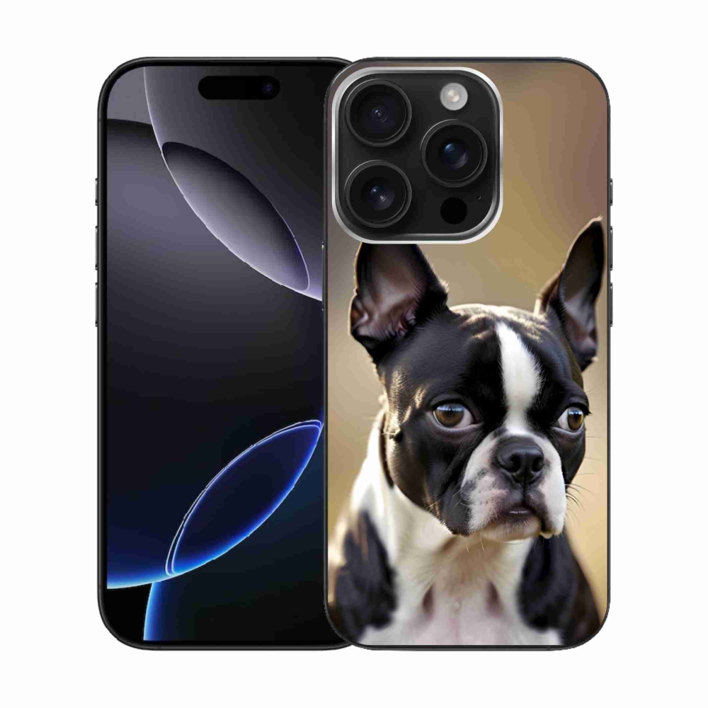 Gelový kryt mmCase na iPhone 16 Pro - bostonský teriér
