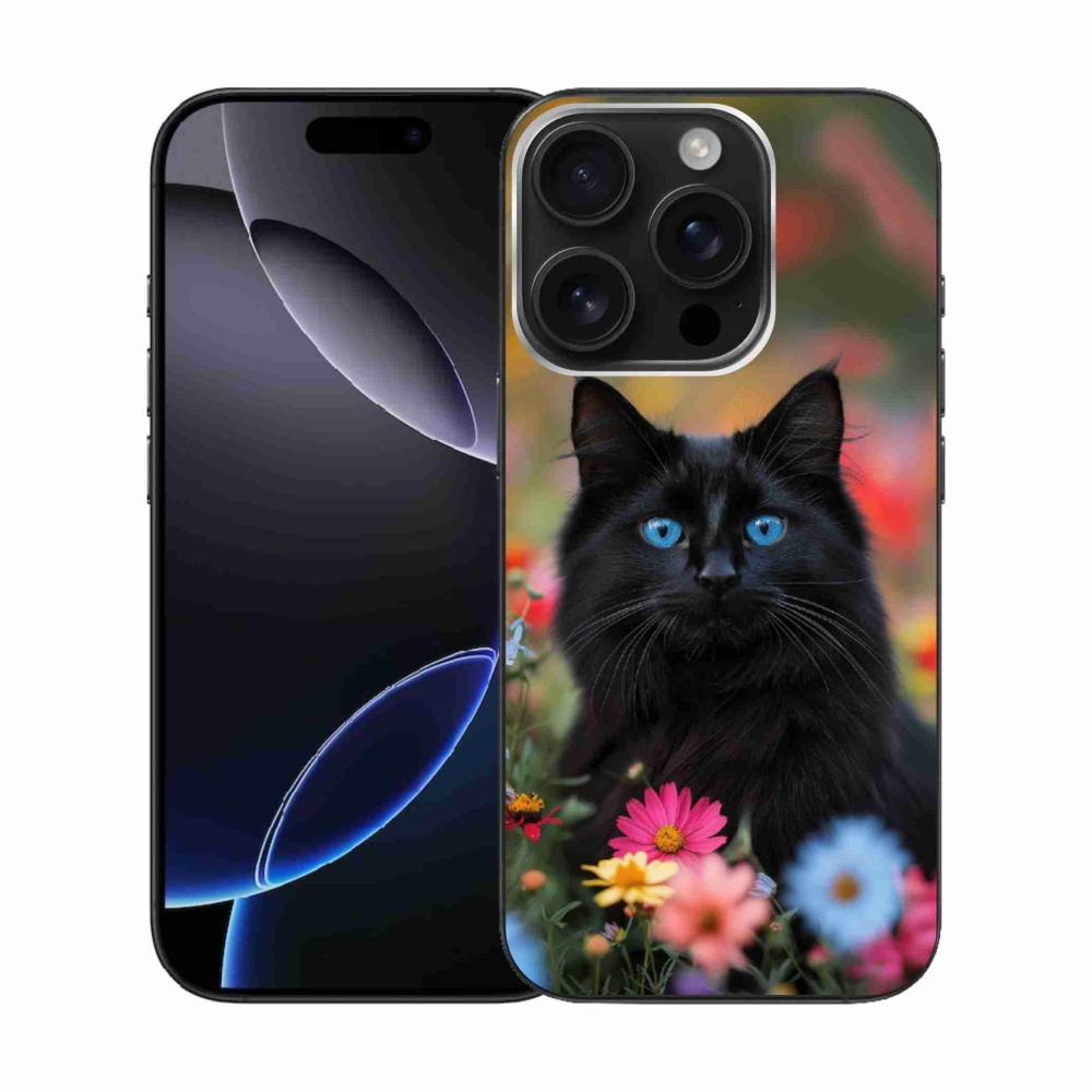 Gelový kryt mmCase na iPhone 16 Pro - černé kotě 4