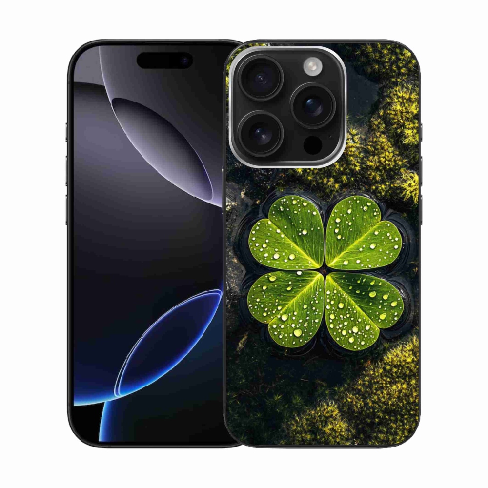 Gelový kryt mmCase na iPhone 16 Pro - čtyřlístek