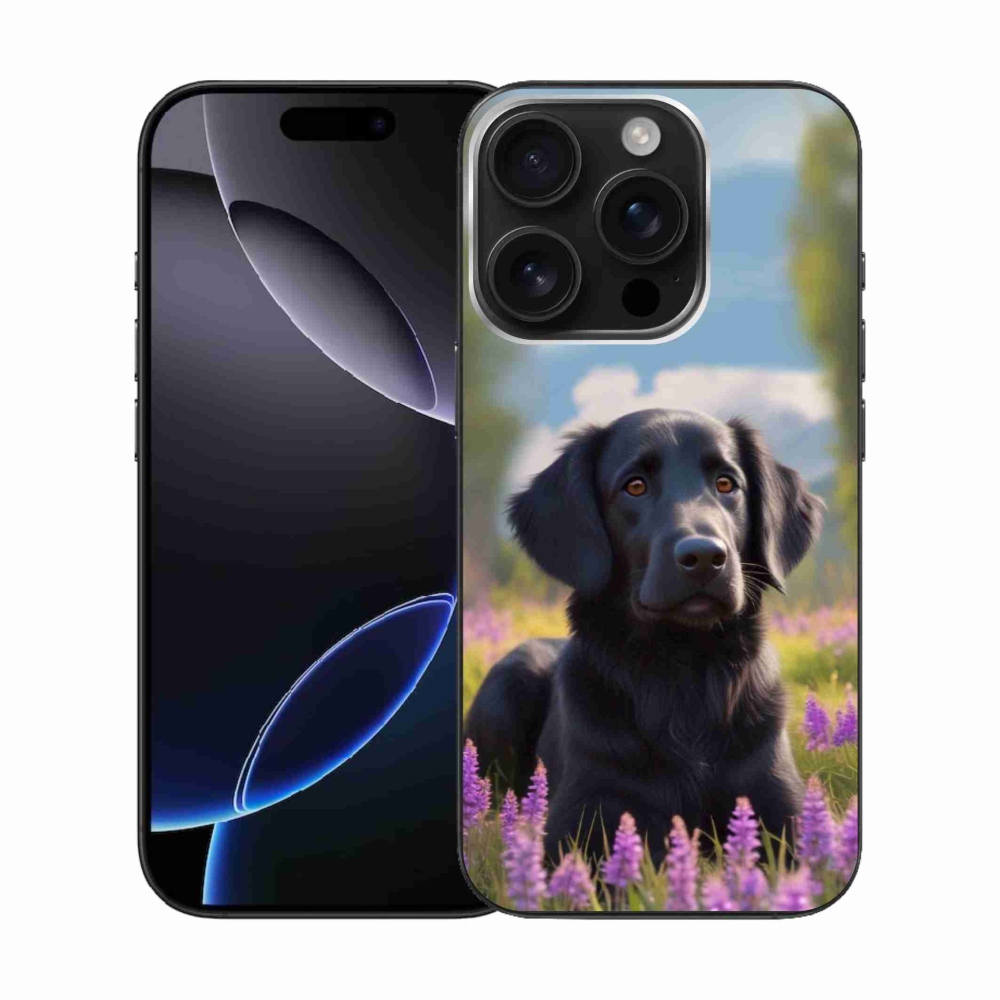Gelový kryt mmCase na iPhone 16 Pro - elegantní černý retrívr