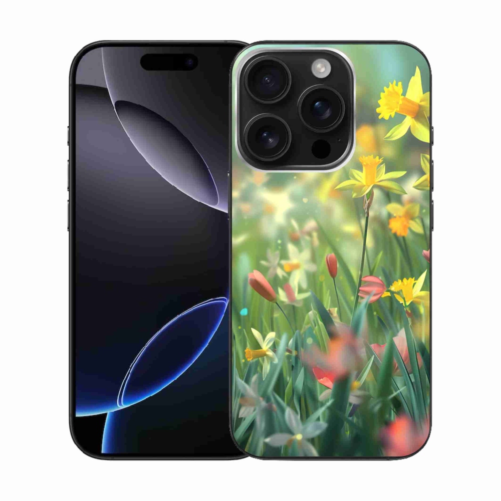 Gelový kryt mmCase na iPhone 16 Pro - jarní květy