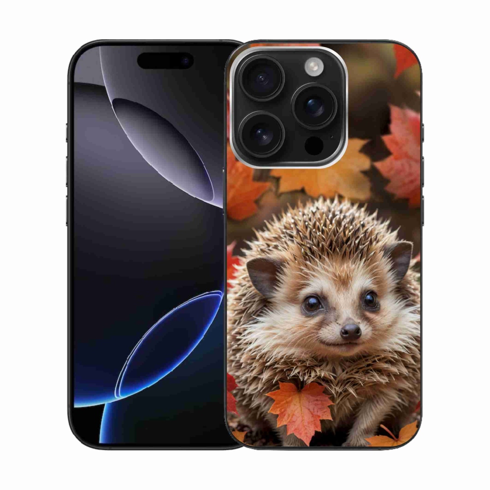 Gelový kryt mmCase na iPhone 16 Pro - ježek v listí