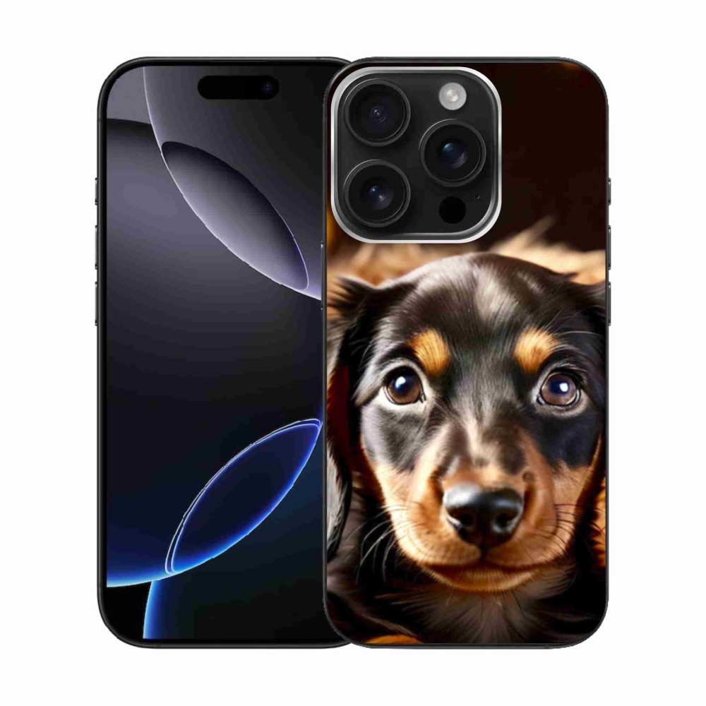 Gelový kryt mmCase na iPhone 16 Pro - jezevčík