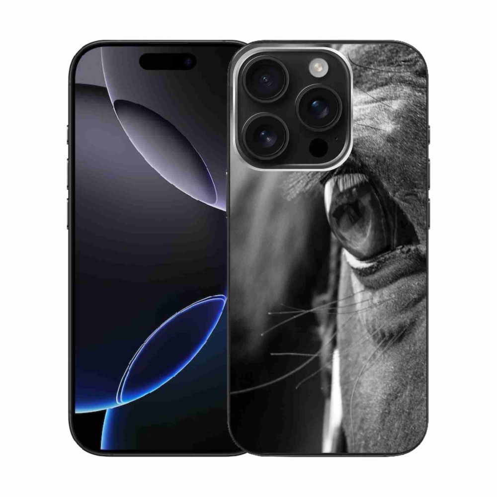 Gelový kryt mmCase na iPhone 16 Pro - koňský pohled