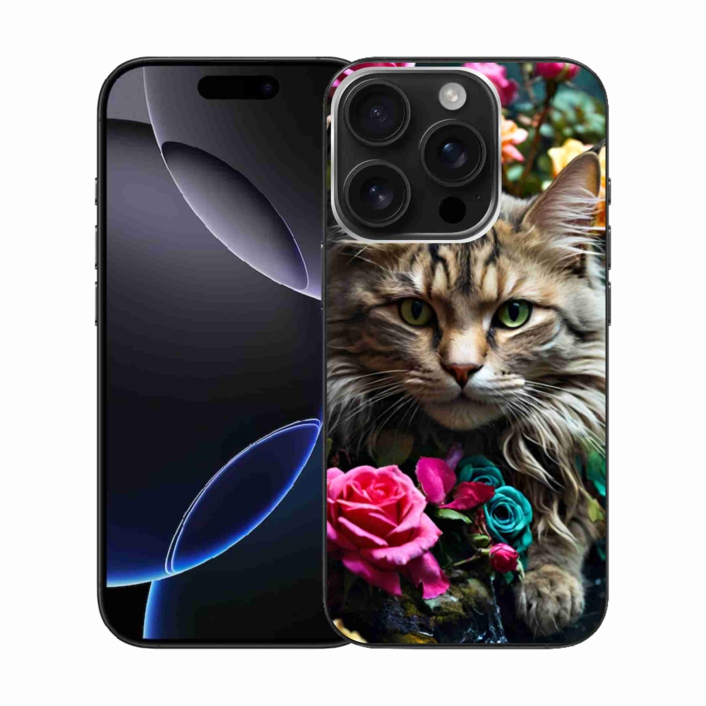 Gelový kryt mmCase na iPhone 16 Pro - kočíčí pohled 2