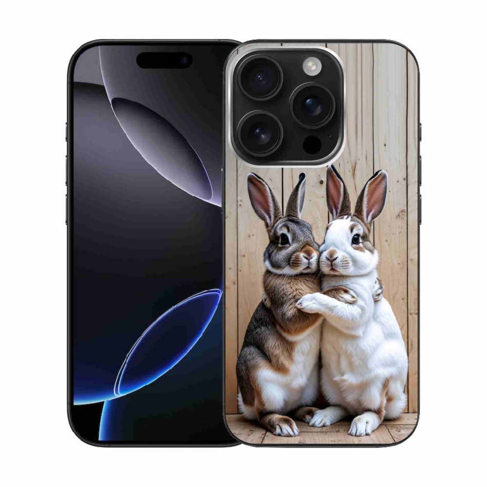 Gelový kryt mmCase na iPhone 16 Pro - králičí pár