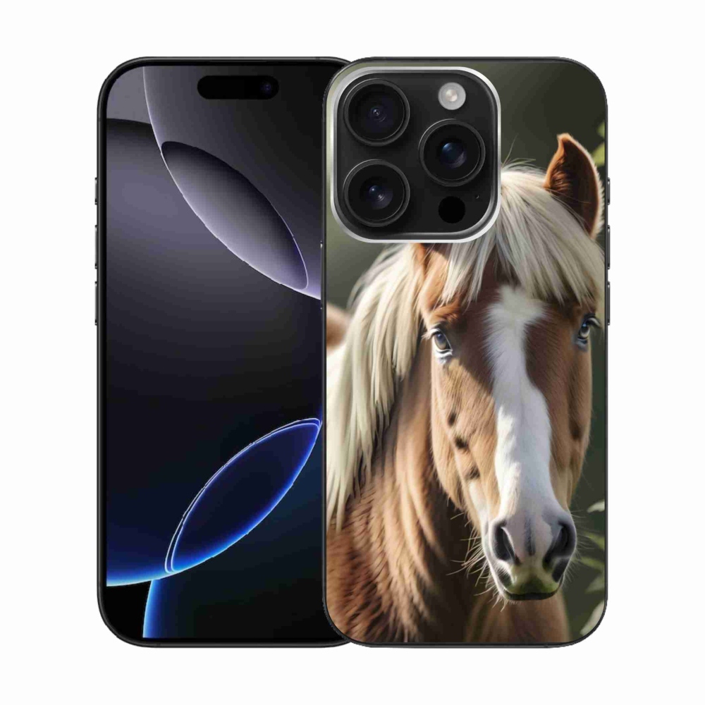 Gelový kryt mmCase na iPhone 16 Pro - kůň se světlou hřívou