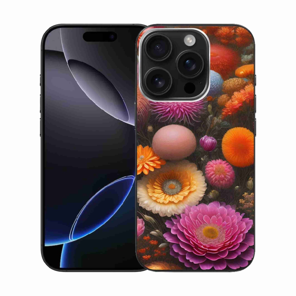 Gelový kryt mmCase na iPhone 16 Pro - květinová kompozice