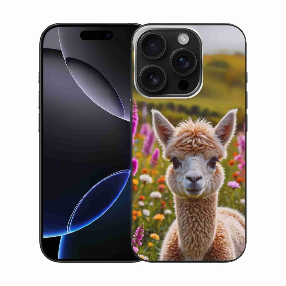 Gelový kryt mmCase na iPhone 16 Pro - lama na louce