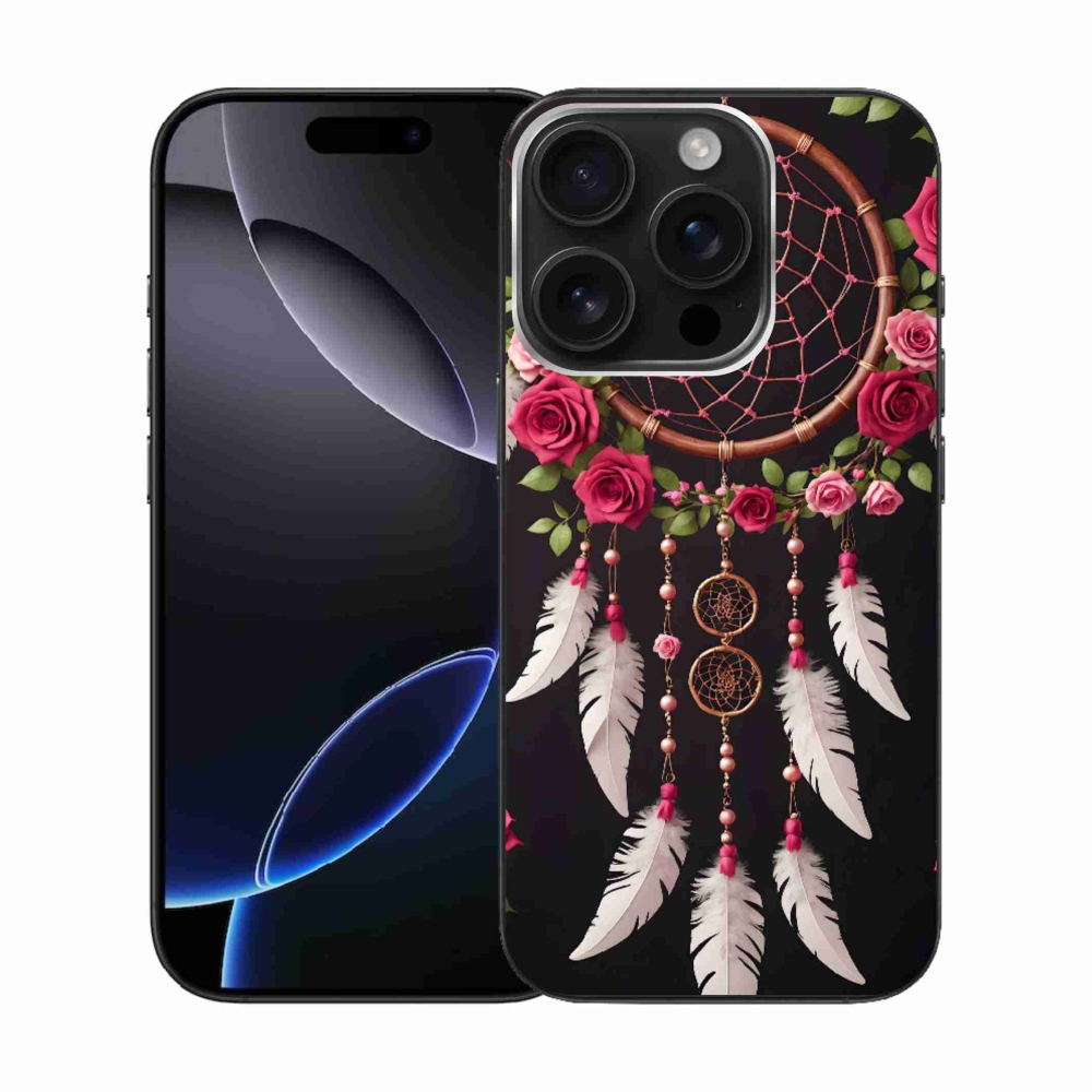 Gelový kryt mmCase na iPhone 16 Pro - lapač snů s růžemi