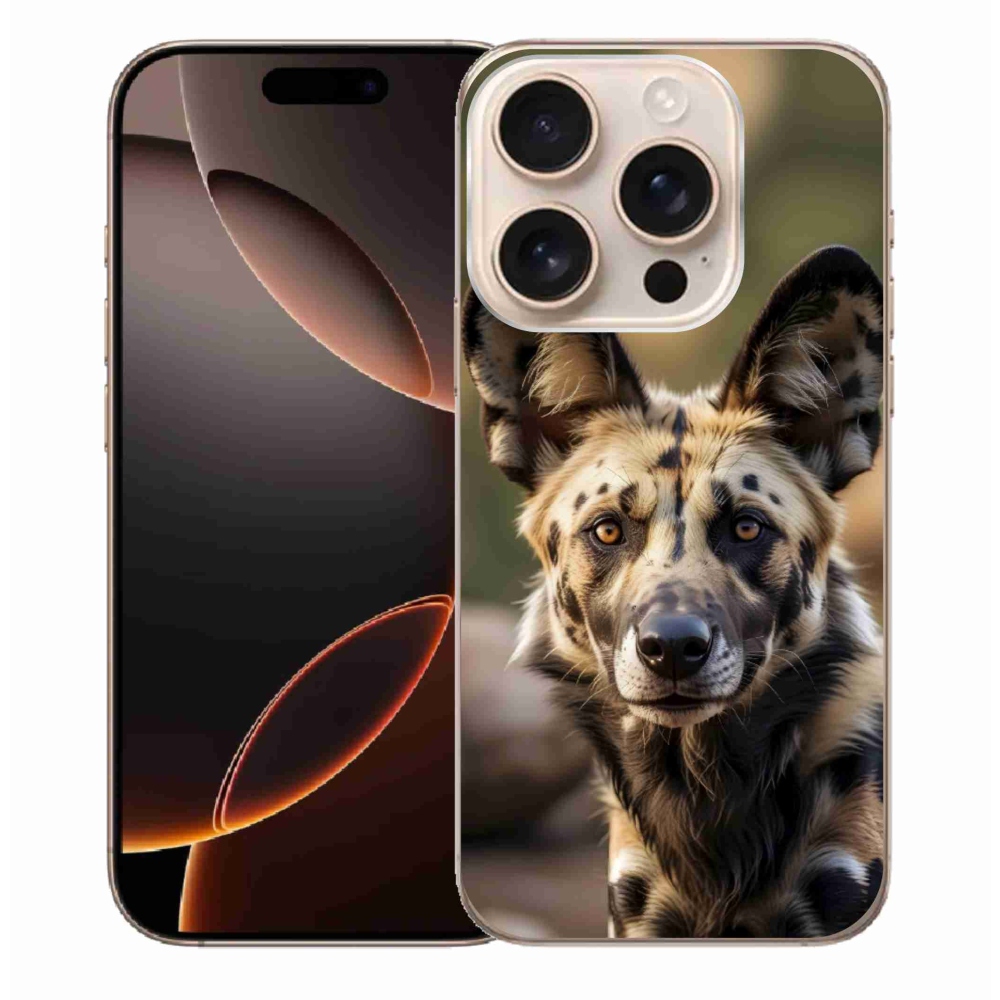 Gelový kryt mmCase na iPhone 16 Pro Max - africký divoký pes