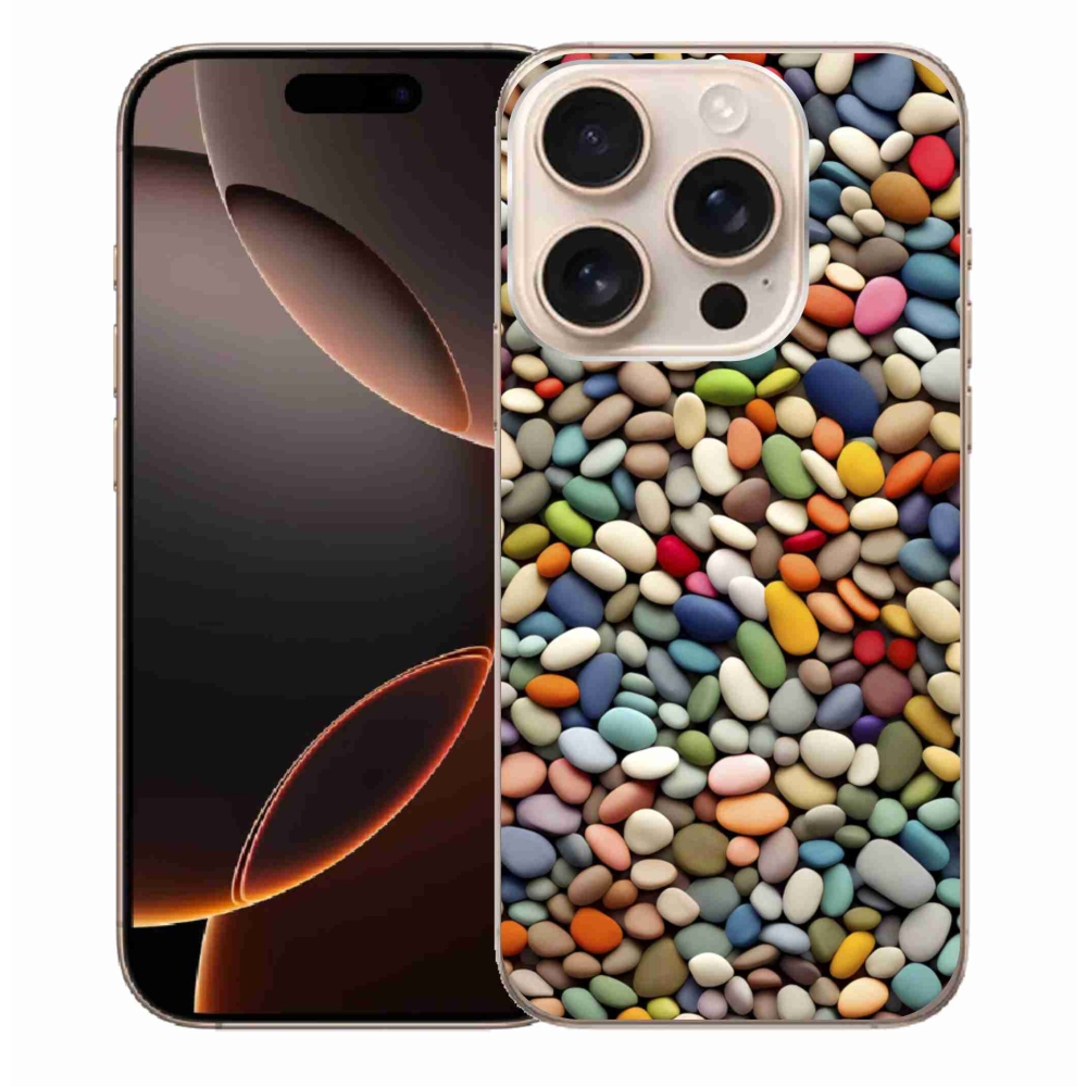 Gelový kryt mmCase na iPhone 16 Pro Max - barevné kamínky 2