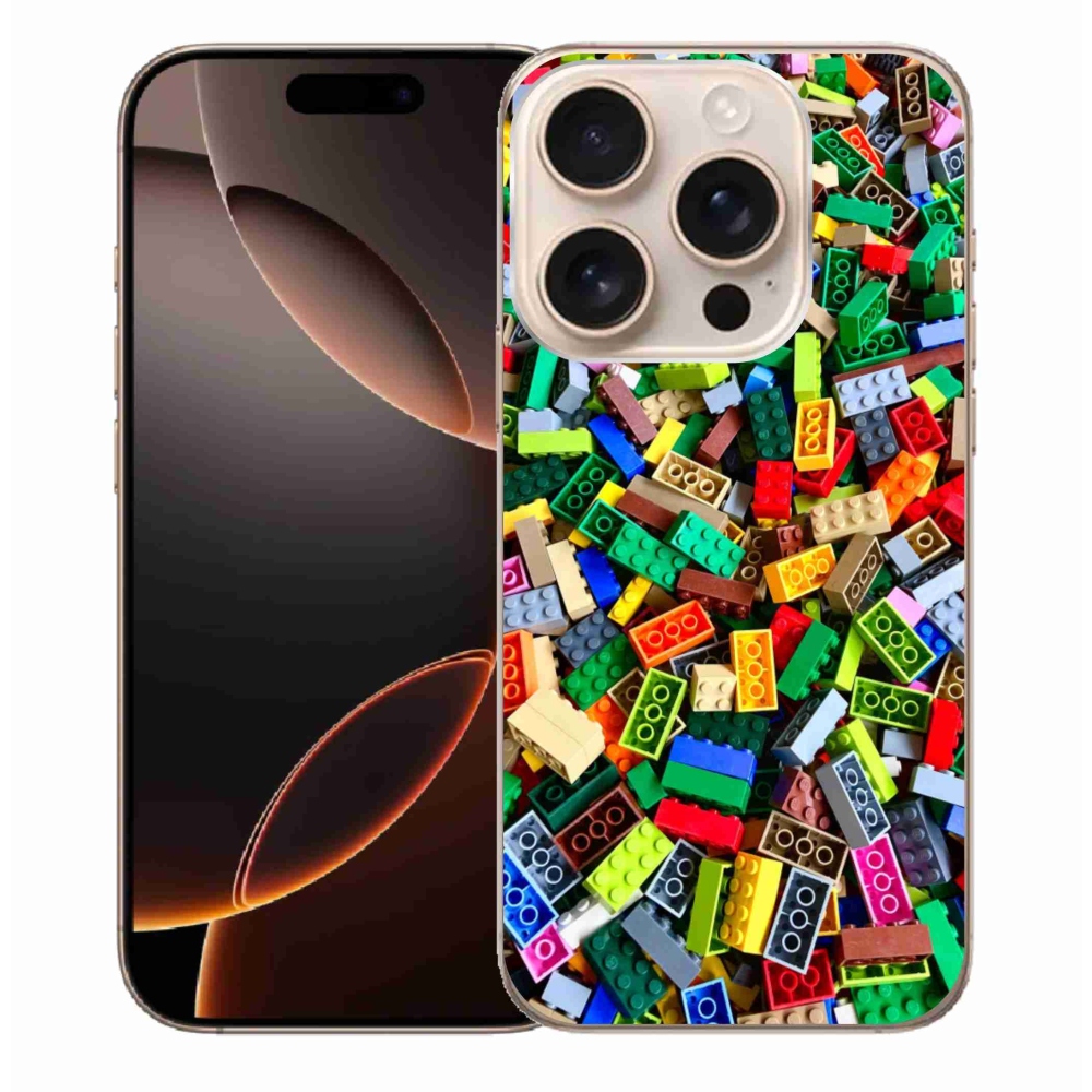 Gelový kryt mmCase na iPhone 16 Pro Max - barevné stavební kostky