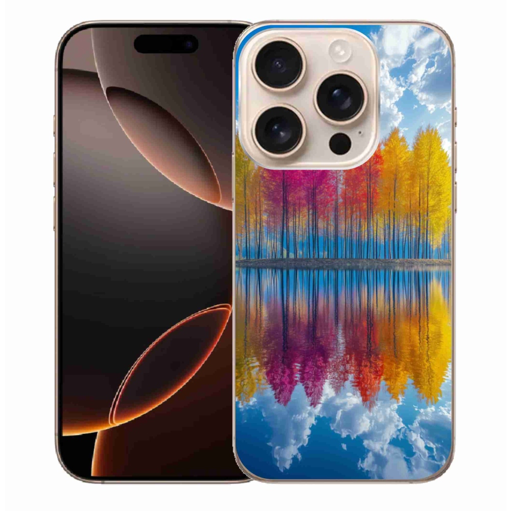 Gelový kryt mmCase na iPhone 16 Pro Max - barevné stromy