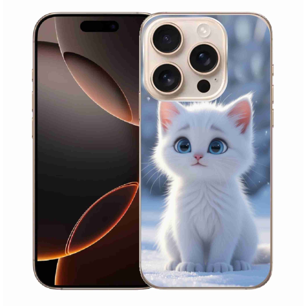 Gelový kryt mmCase na iPhone 16 Pro Max - bílé kotě 3
