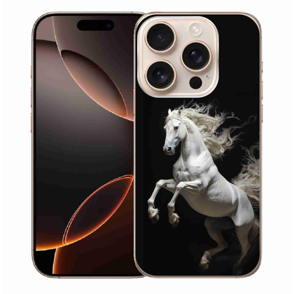 Gelový kryt mmCase na iPhone 16 Pro Max - bílý kůň 4