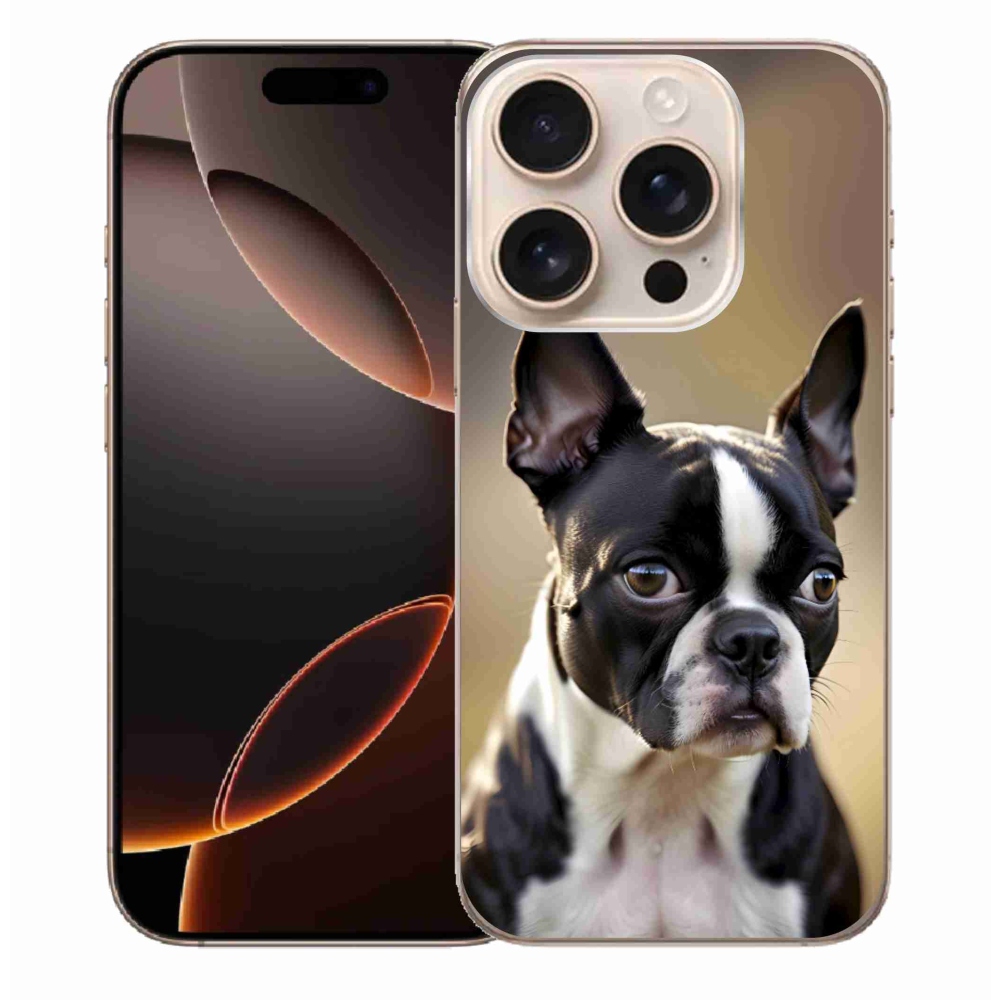 Gelový kryt mmCase na iPhone 16 Pro Max - bostonský teriér