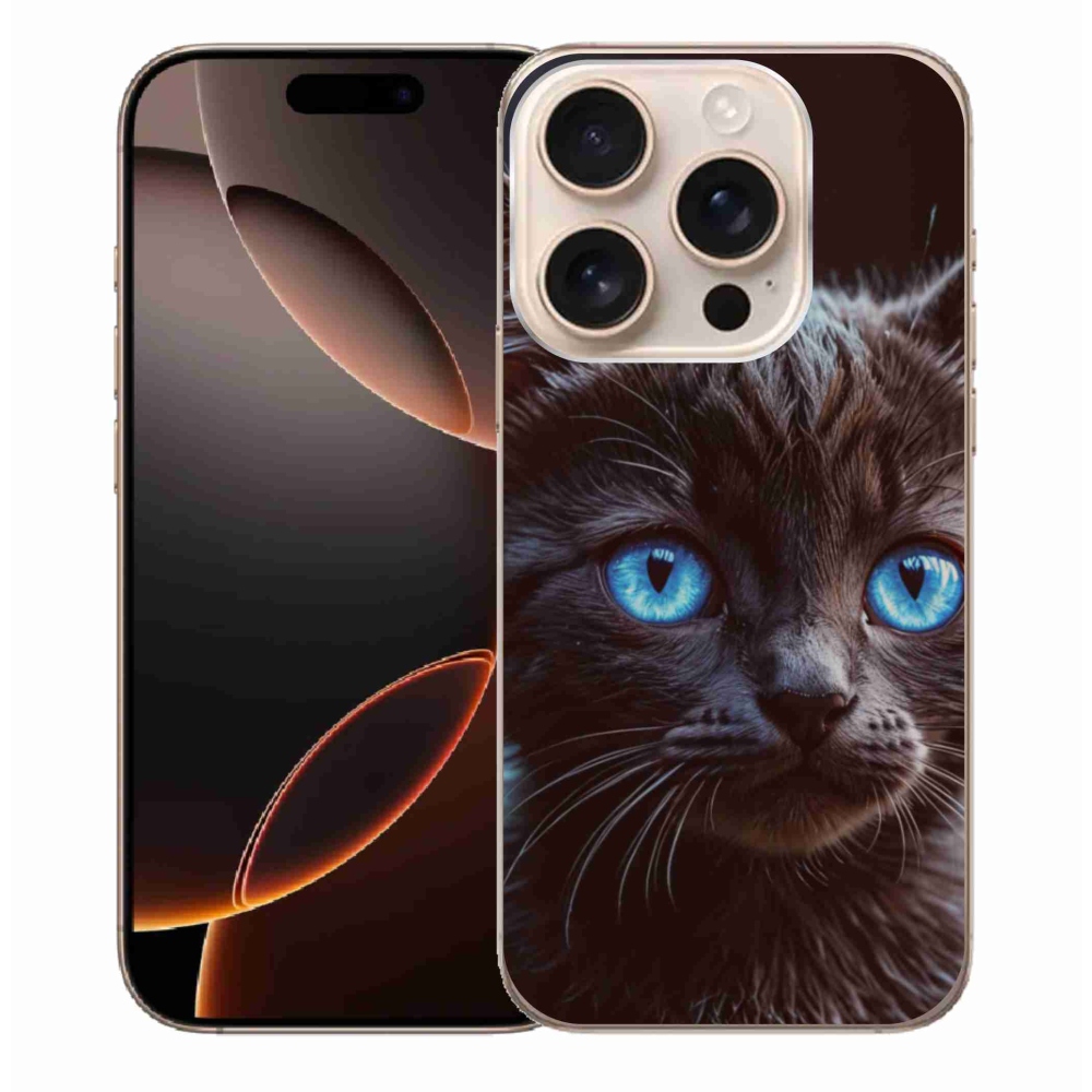Gelový kryt mmCase na iPhone 16 Pro Max - černé kotě 2